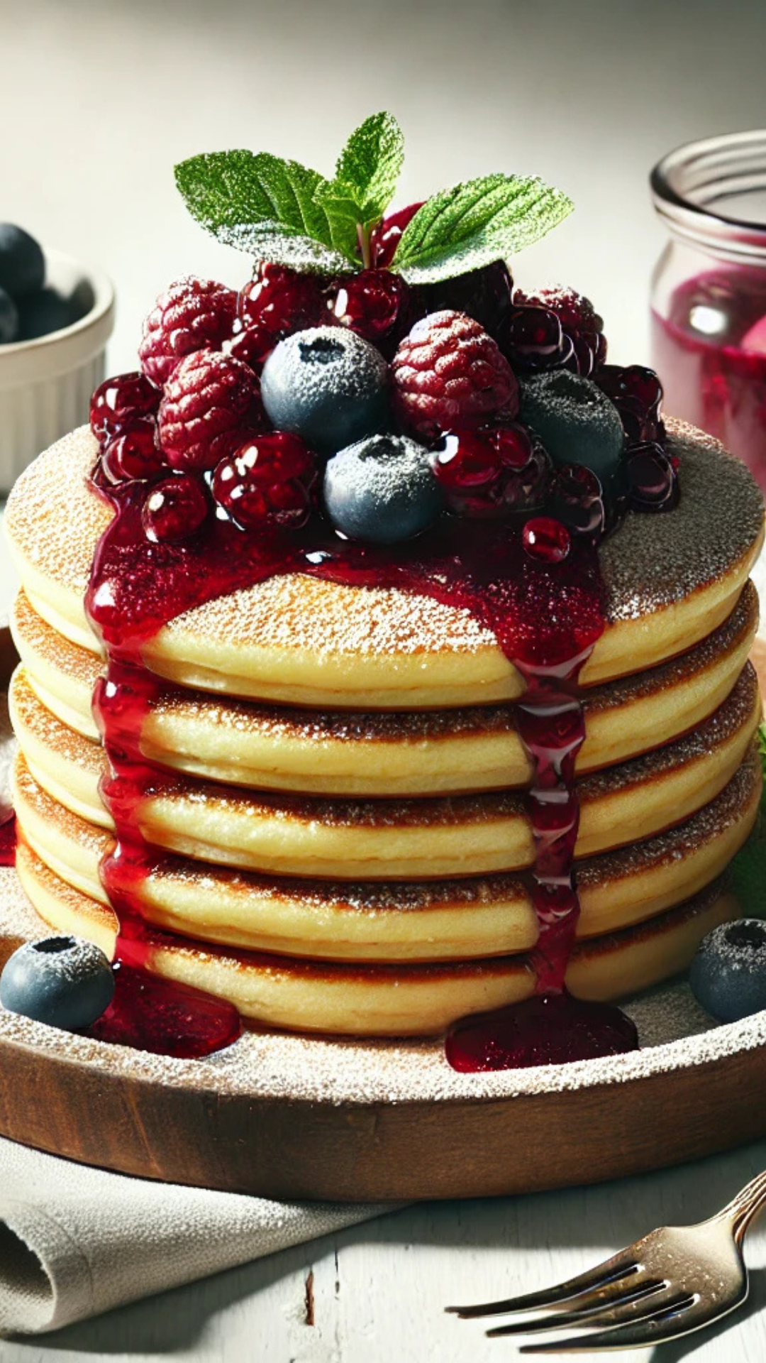 Pancakes with  Berry Compote