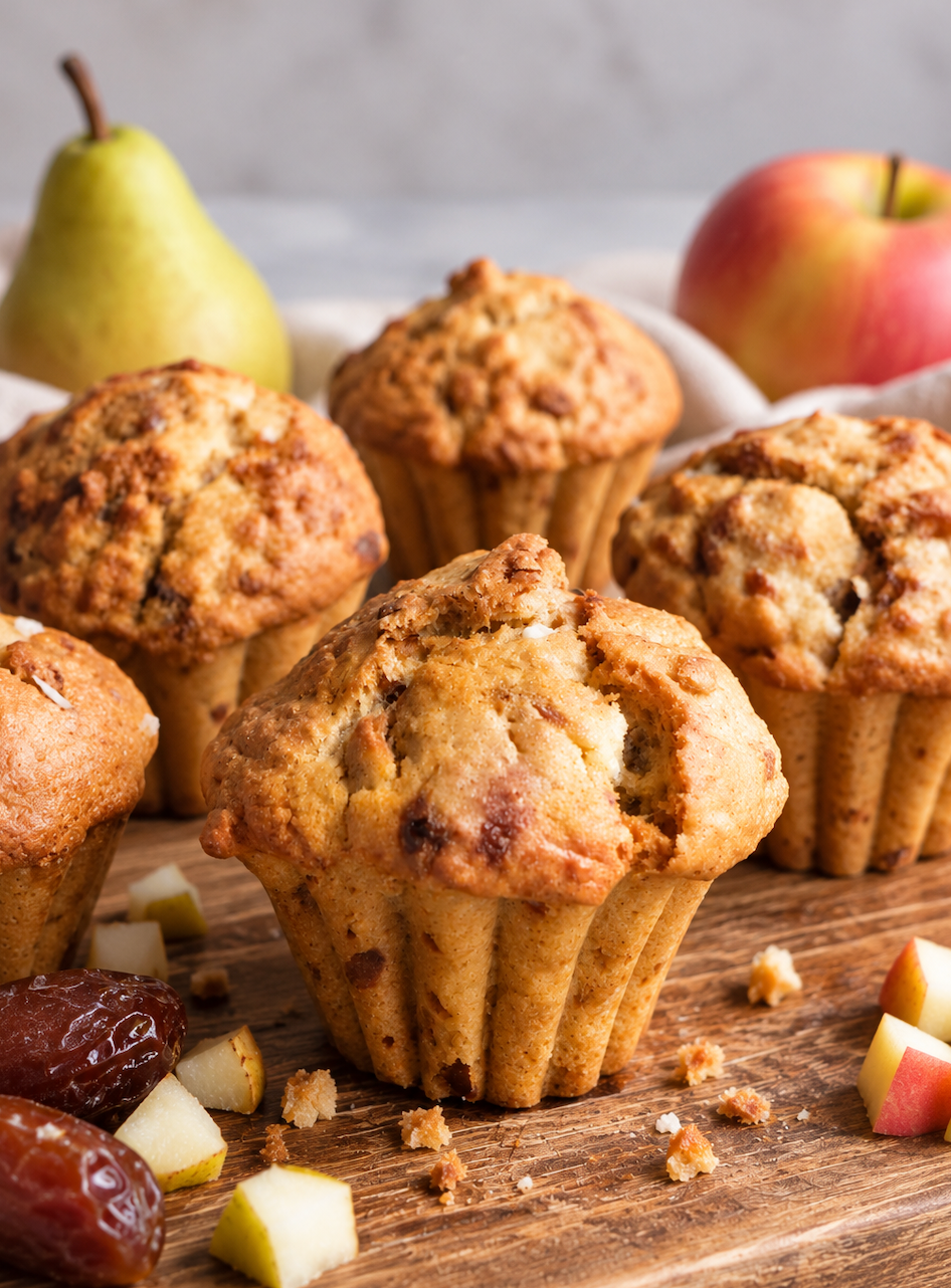 Apple, Pear & Date Muffins