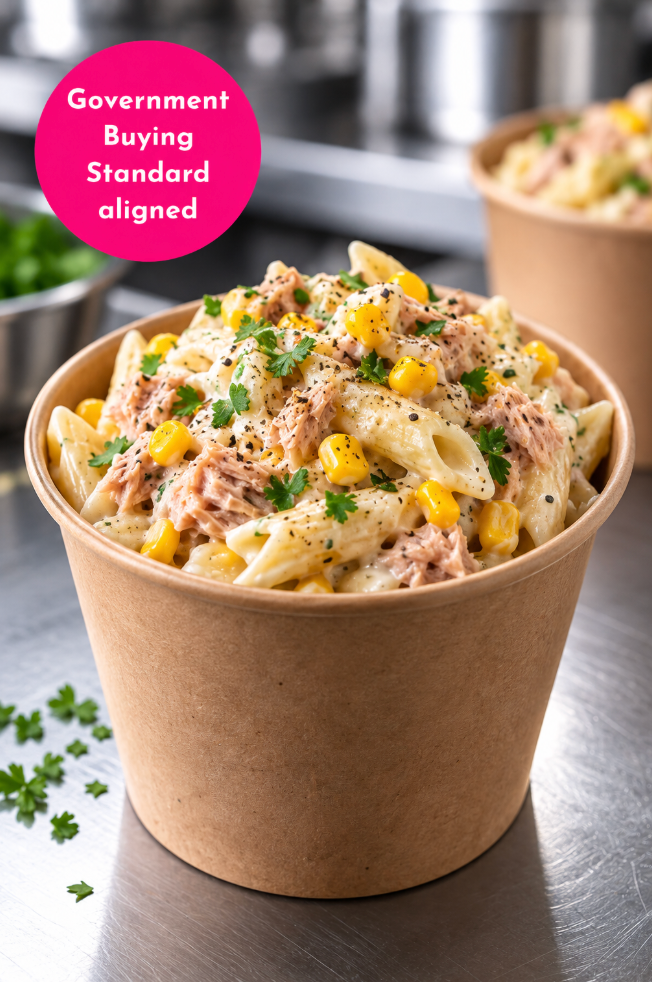 TUNA, SWEETCORN & KWERKY PASTA POT